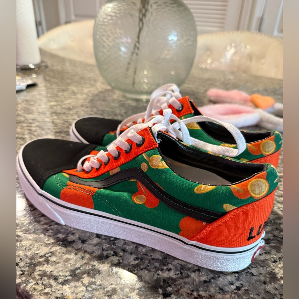 Vans Orange and Green Sneakers